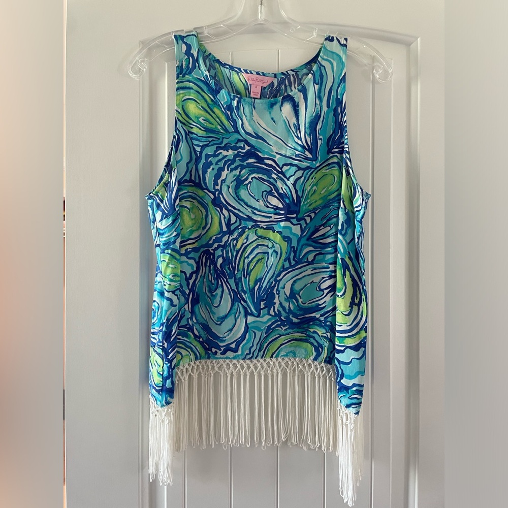Lilly Pulitzer tank top with fringe detailing